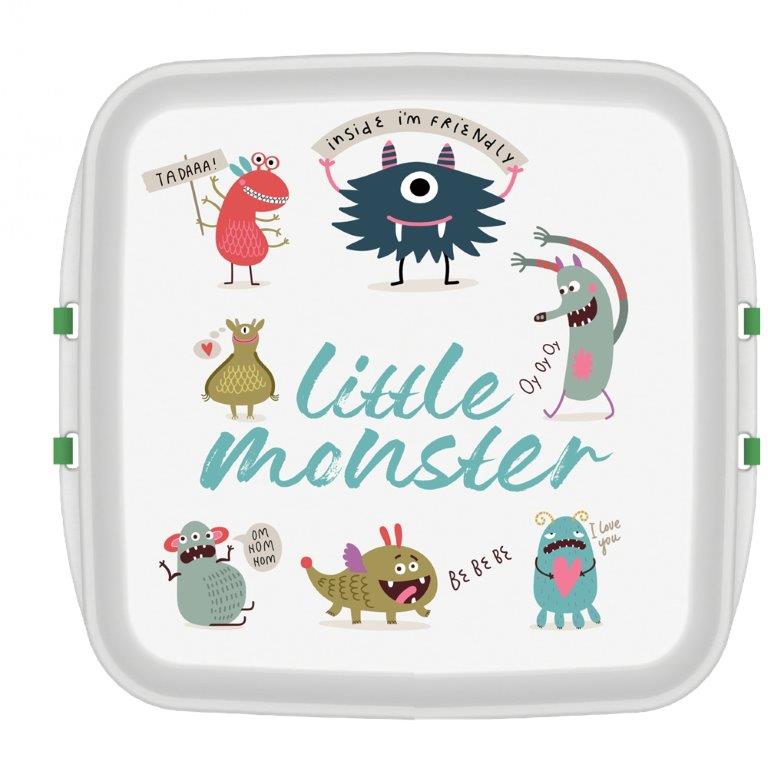 Kleine Lunchbox mit Druck Monster 11 x 11 x 5 cm