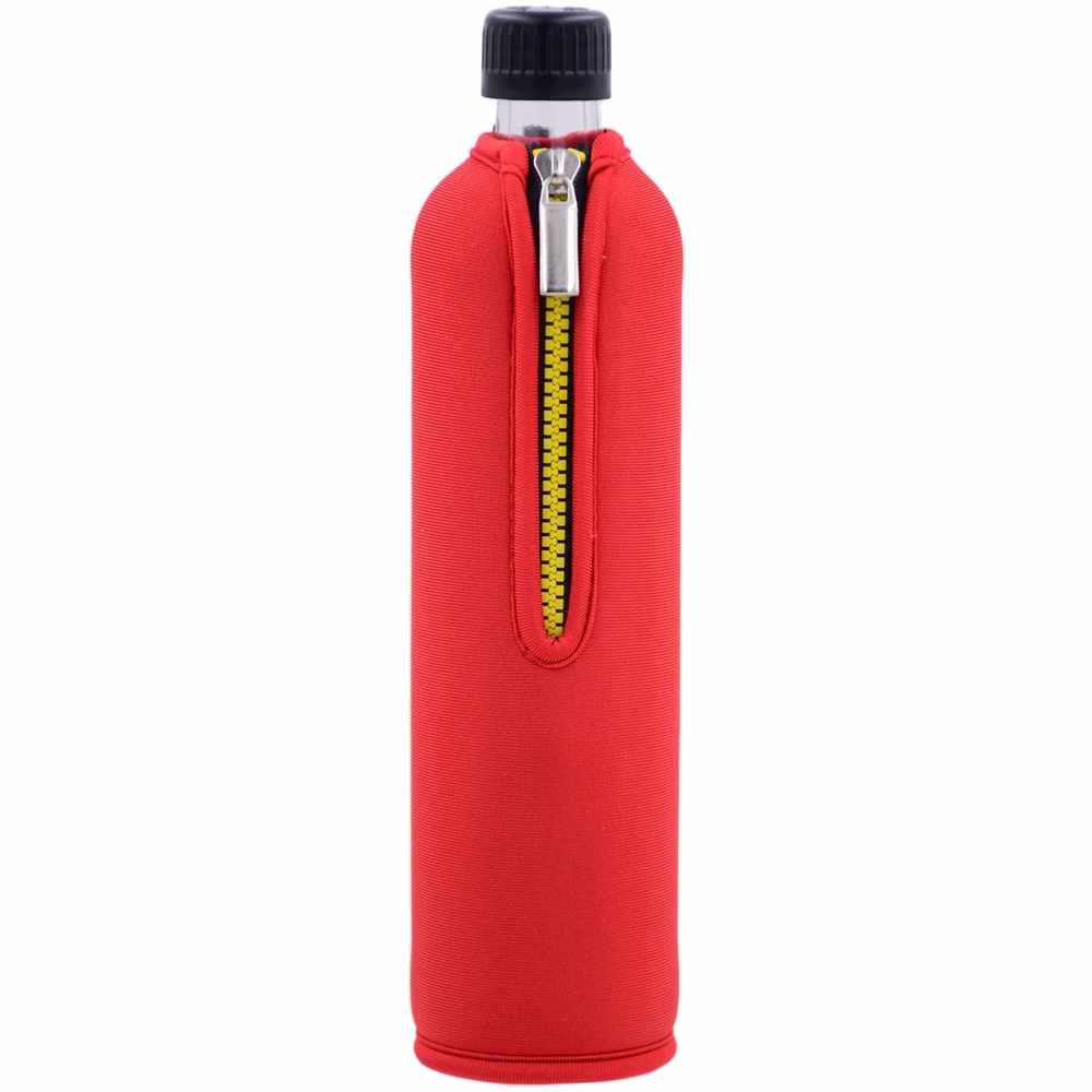 Dora's Glasflasche mit versch. farbigem Neoprenbezug (500ml)