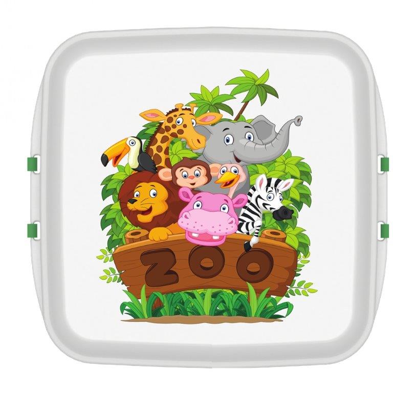 Kleine Lunchbox mit Druck Zoo 11 x 11 x 5 cm