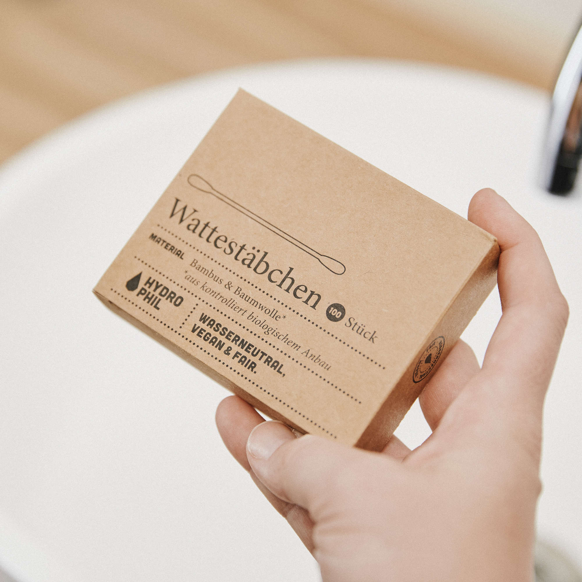 HYDROPHIL Wattestäbchen aus Bambus und Bio-Baumwolle
