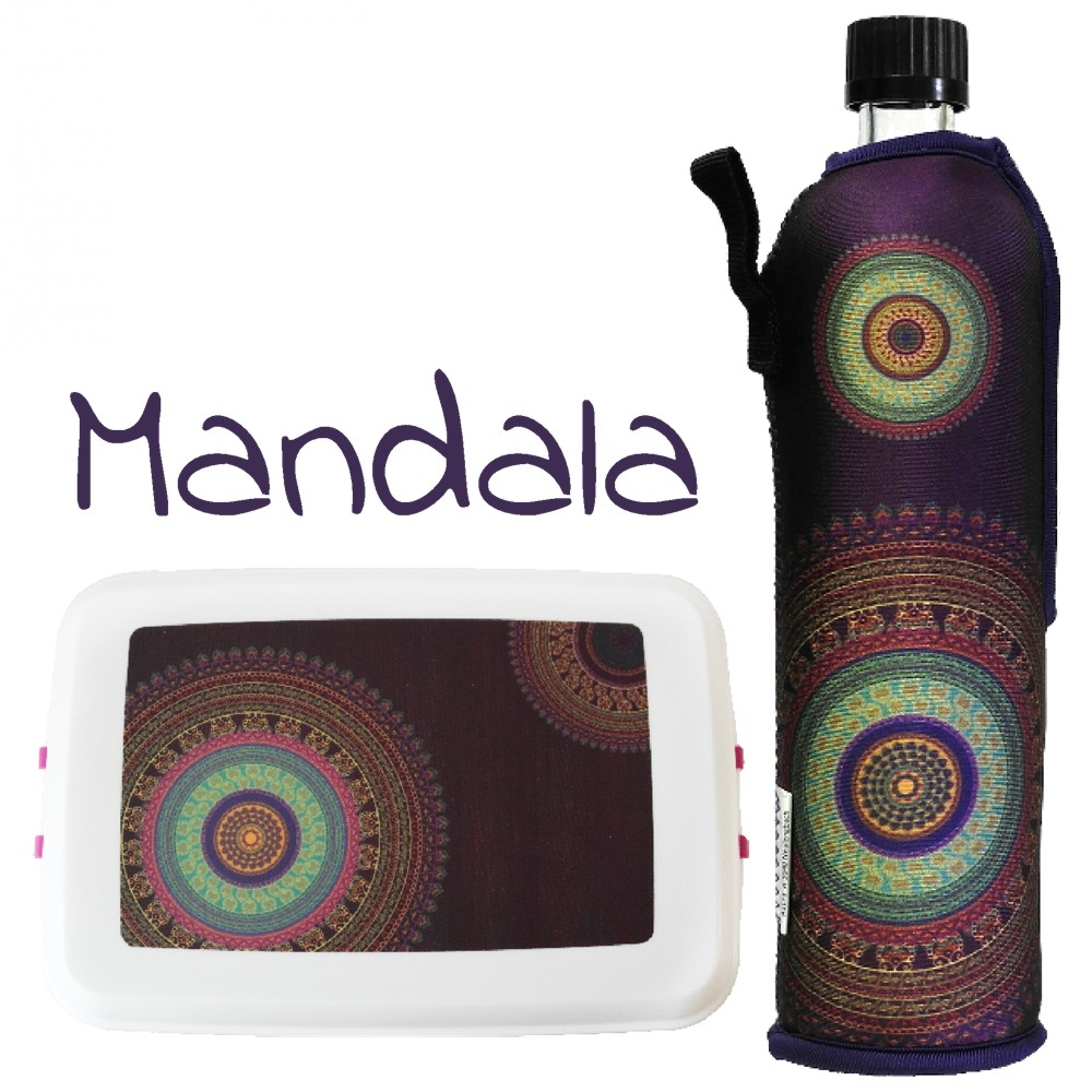 Mandala Trinkflasche mit Lunchbox