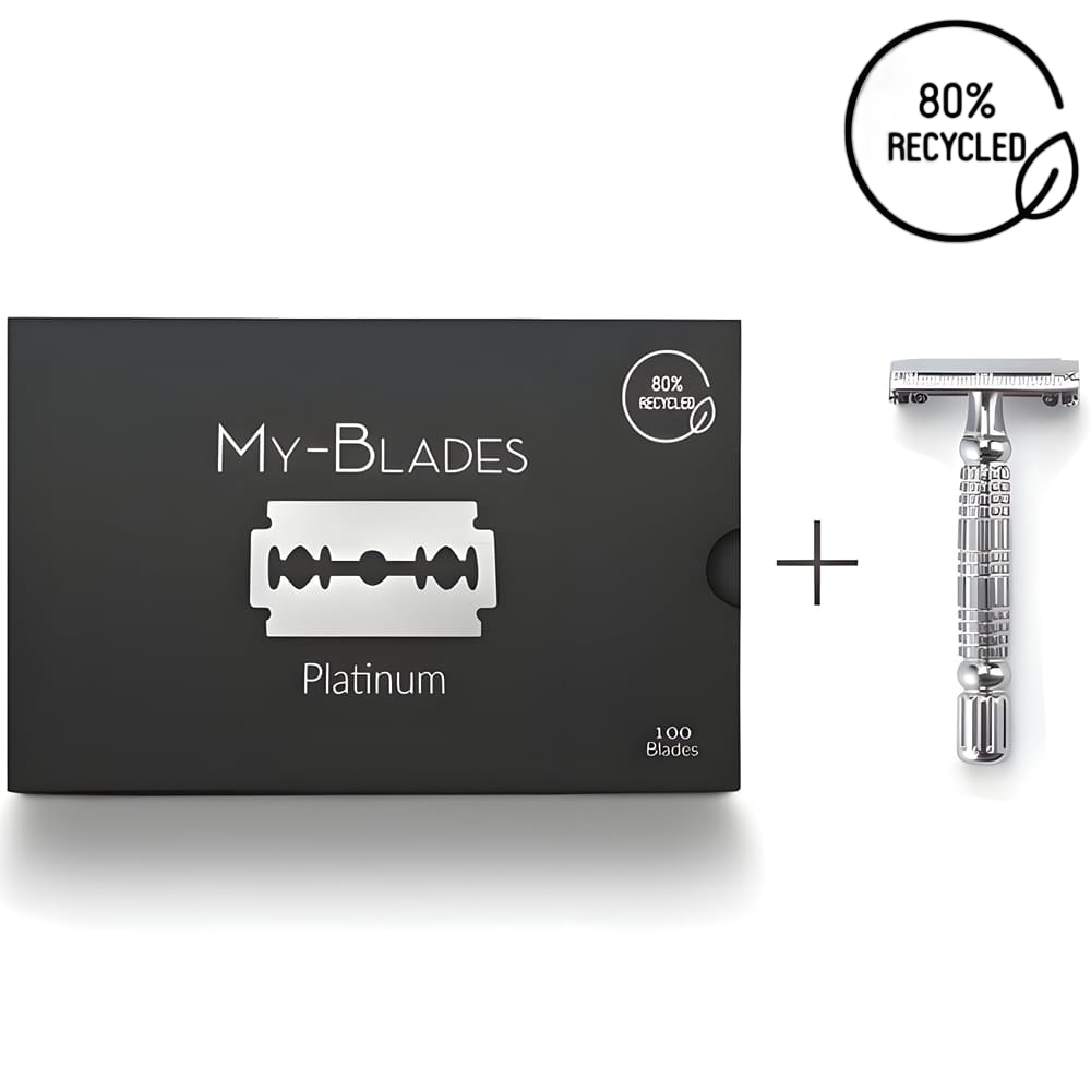 MY-BLADES Butterfly-Rasierhobel + Platinum Rasierklingen