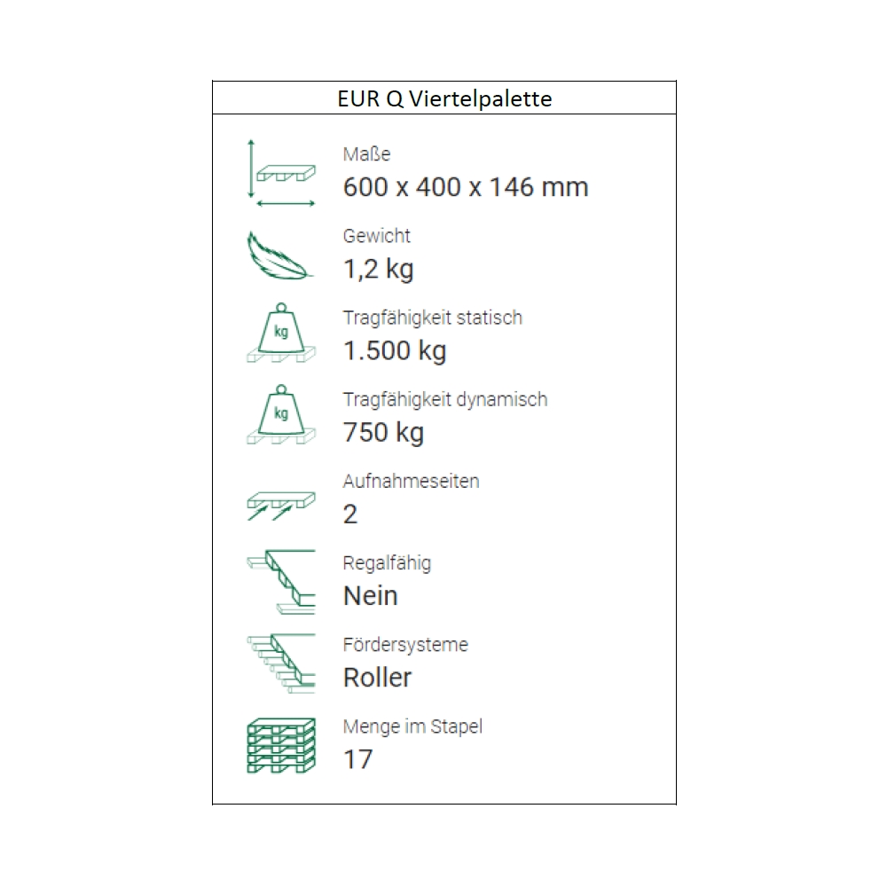 Papppalette EUR Q Viertelpalette (600x400x146mm)