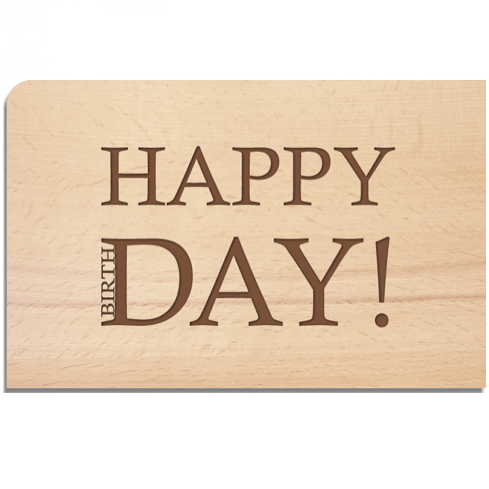 Holzpost Karte "Happy (Birth)Day"