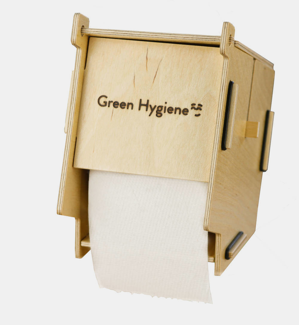 Green Hygiene Toilettenpapierhalter "Klohaus" (für Toilettenpapier KORDULA & ROLF)
