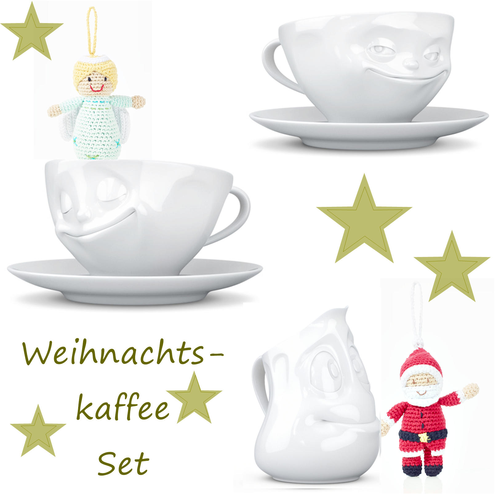 Glückliches Kaffee-Set