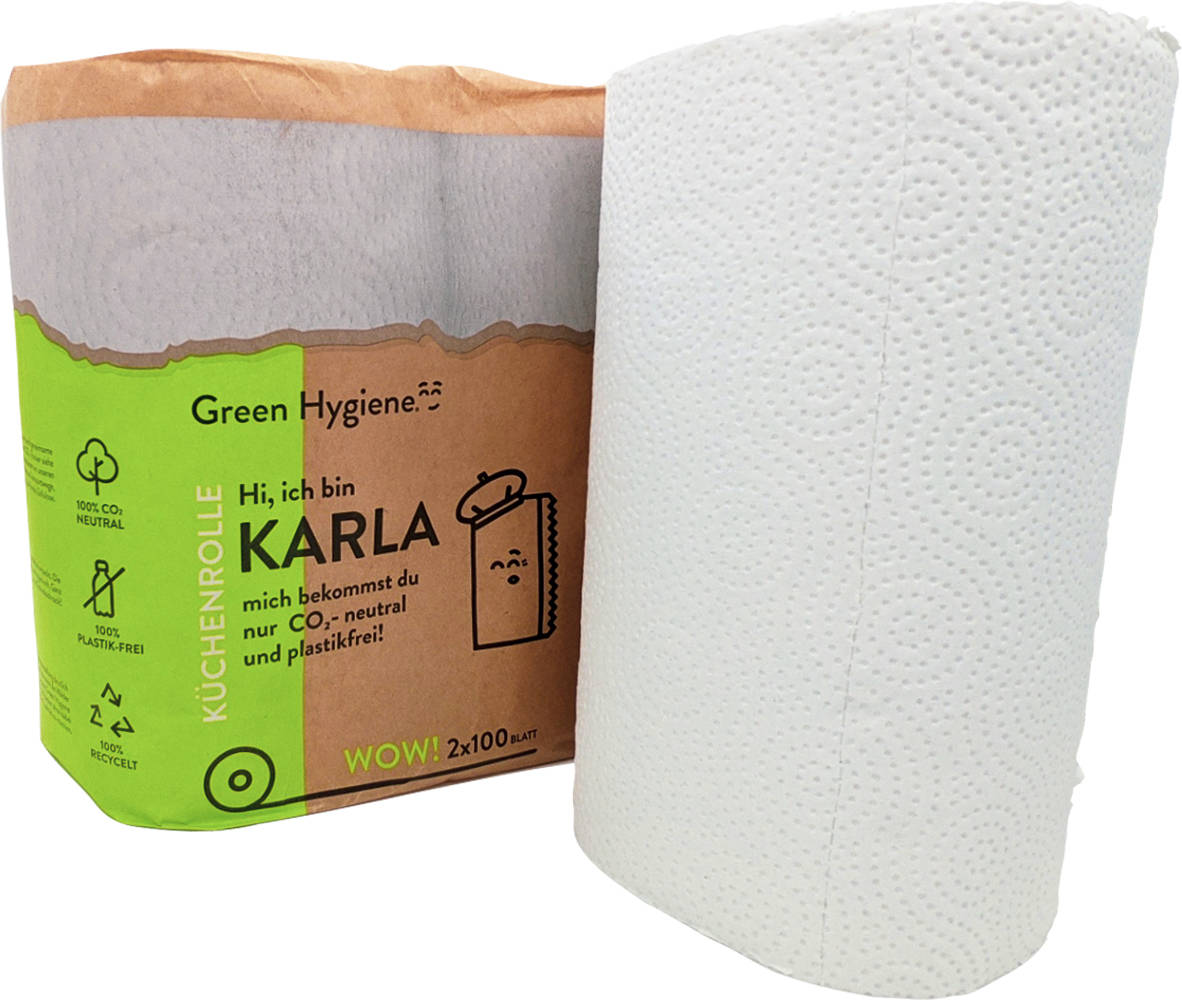 Green Hygiene Küchenrolle KARLA, 3-lagig, 2x100 Blatt
