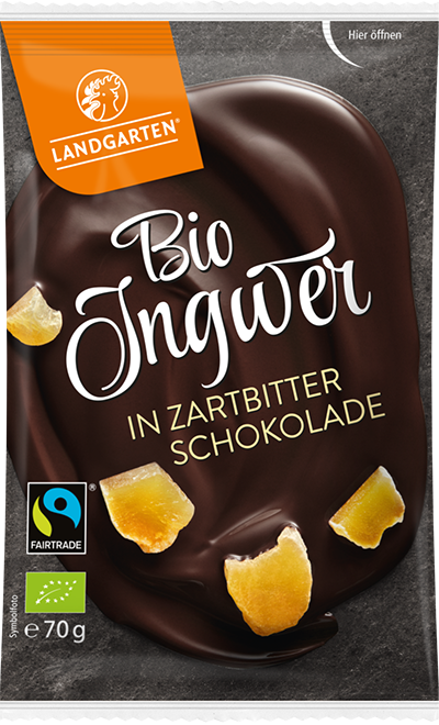 Vegane Bio Ingwer in Zartbitterschokolade 70g