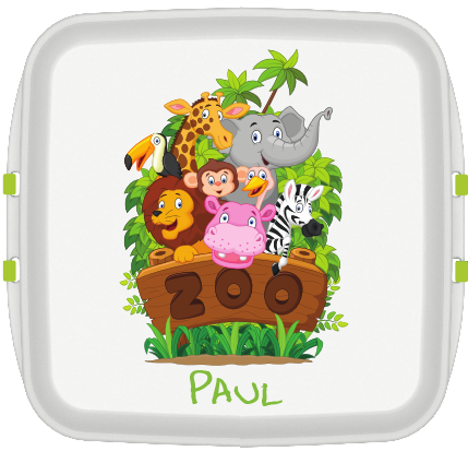 Biodora Lunchbox aus Bio-Kunststoff  mit deinem Namen (versch. Kindermotive)