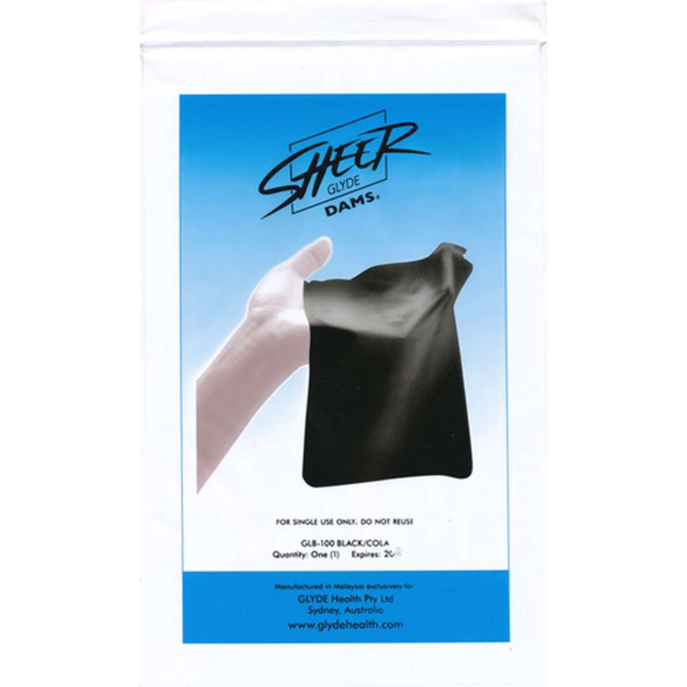 SHEER GLYDE DAMS LATEXTÜCHER "Black/Cola" (4 STÜCK)