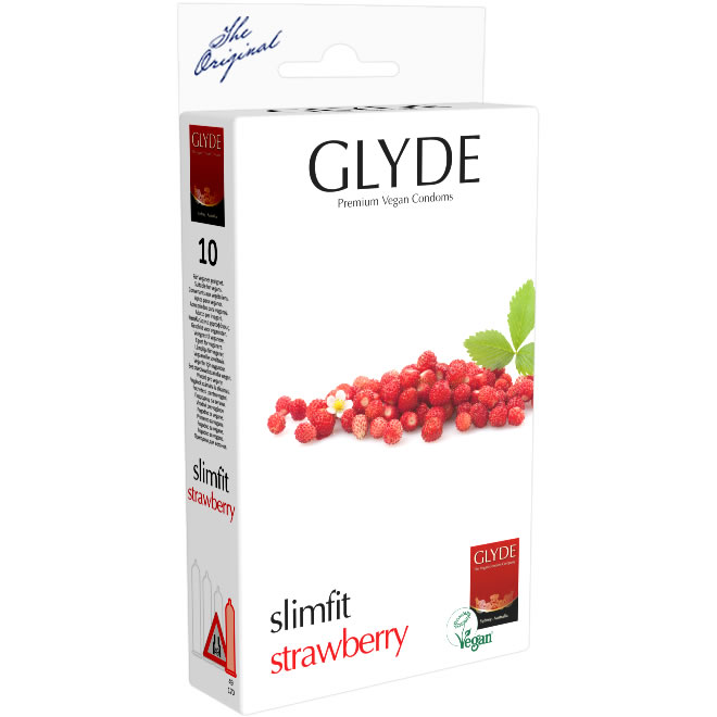 Kondome Glyde Ultra - Slimfit Strawberry
