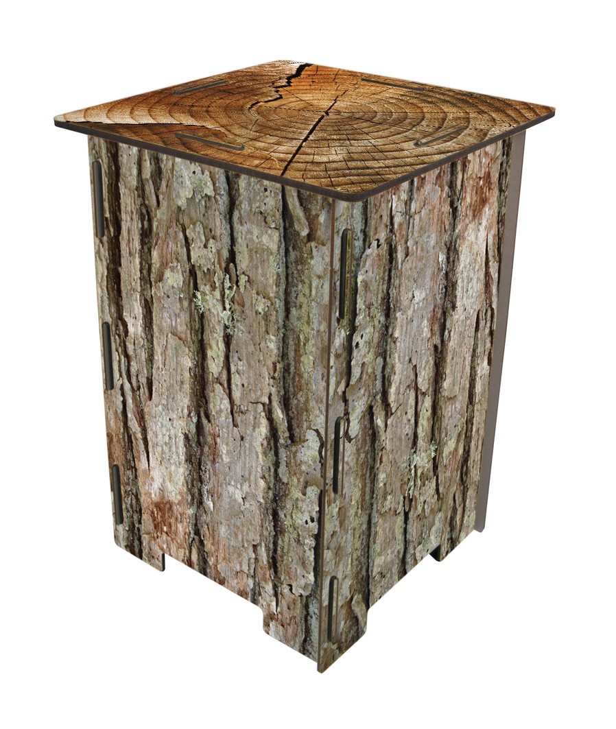 Photohocker Baumrinde