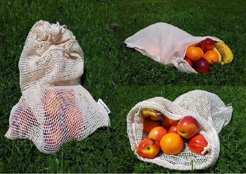 Re-Sack Einkaufsbeutel und Netz aus Biobaumwolle