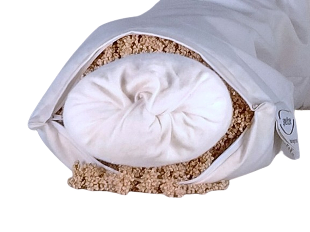 Speltex Bio-Stillkissen 170 x 28 cm - Wollkügelchen (kbT) und Hirseschalen mit Kautschuk