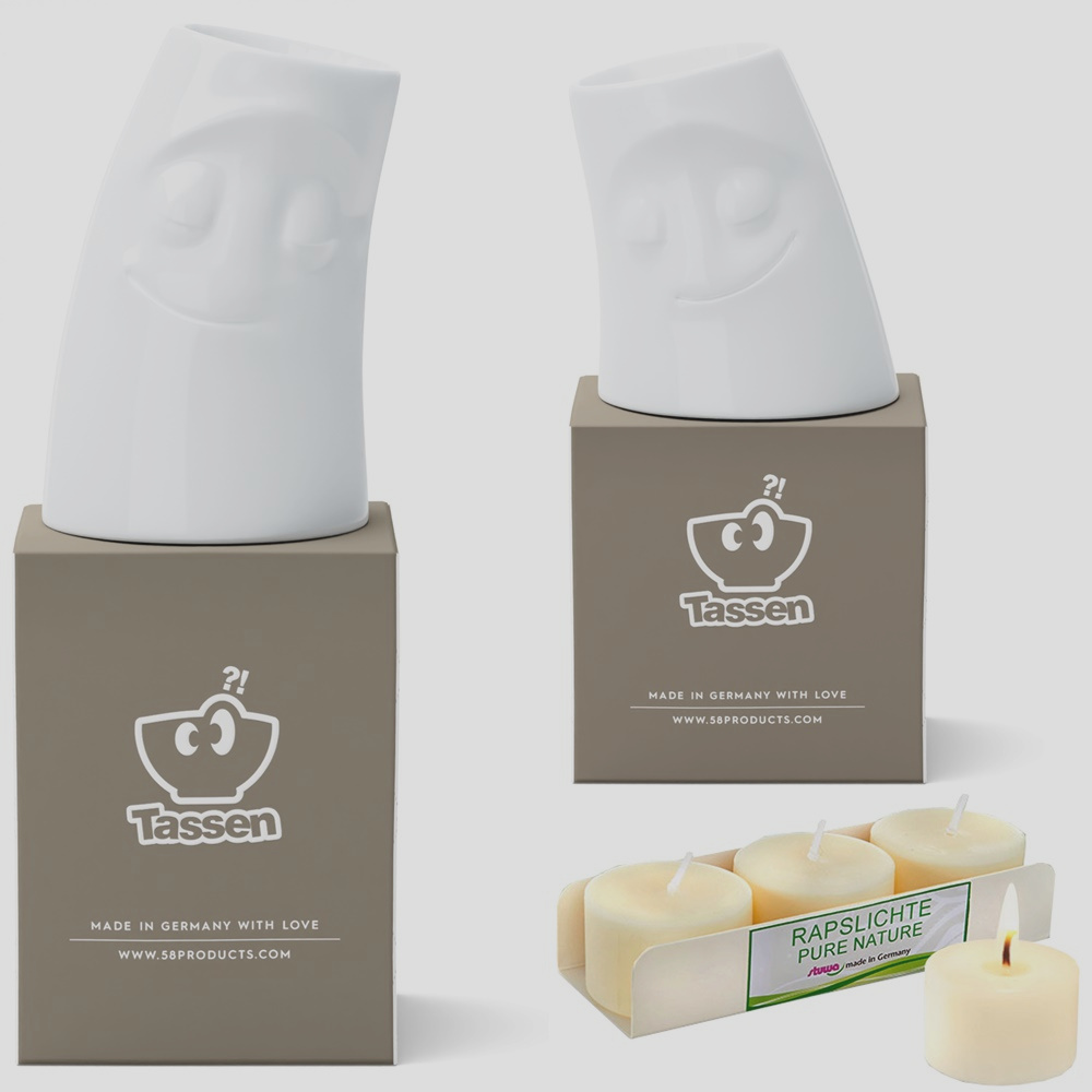 Kerzenhalter Set mit Rapskerzen