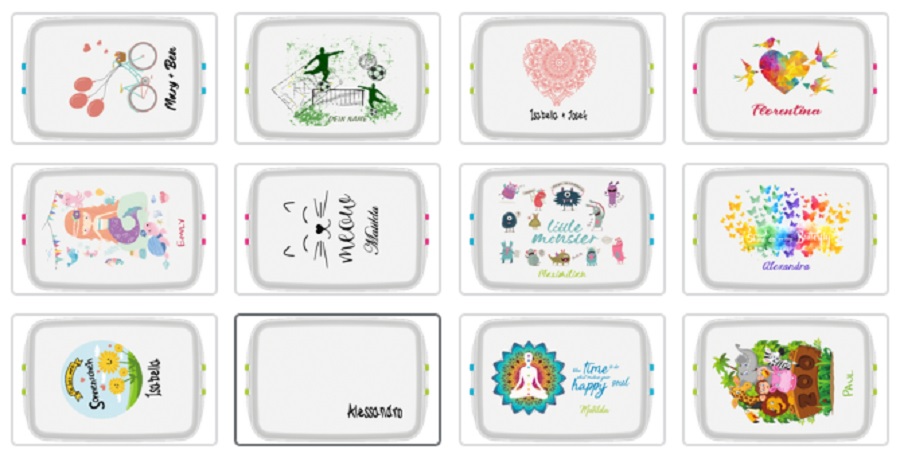 Biodora Lunchbox aus Bio-Kunststoff  mit deinem Namen (versch. Motive)