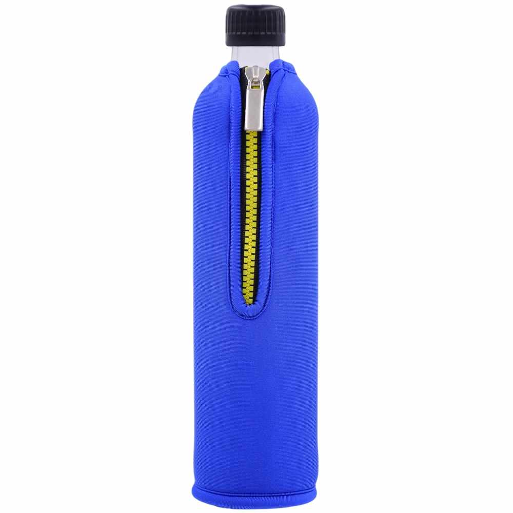 Dora's Glasflasche mit versch. farbigem Neoprenbezug (500ml)
