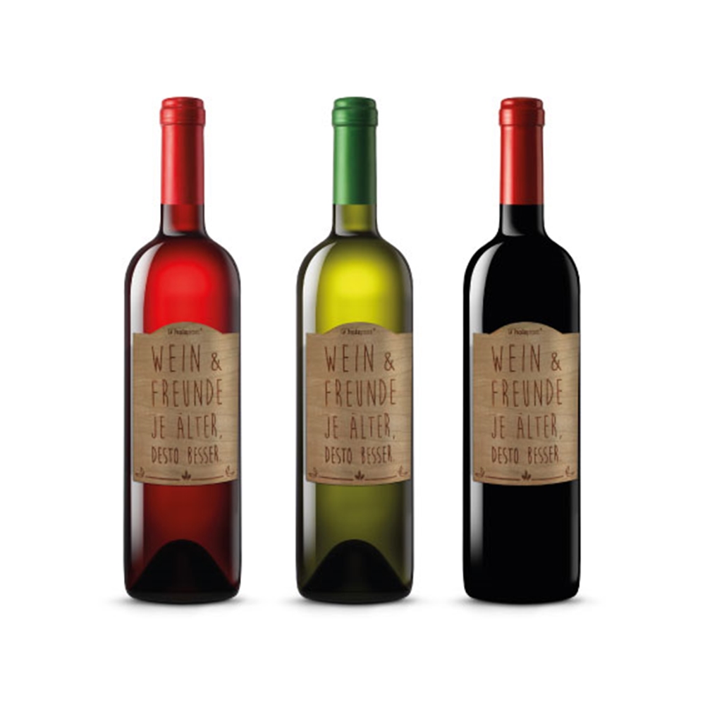 Holzpost Flaschen-Etikett "Danke"