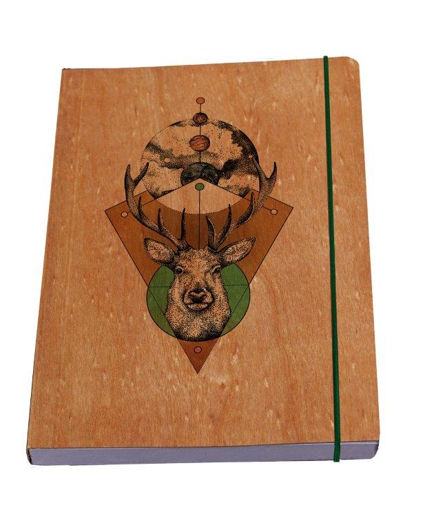 Notizbuch Hirsch - Kirsche oder Nussbaum