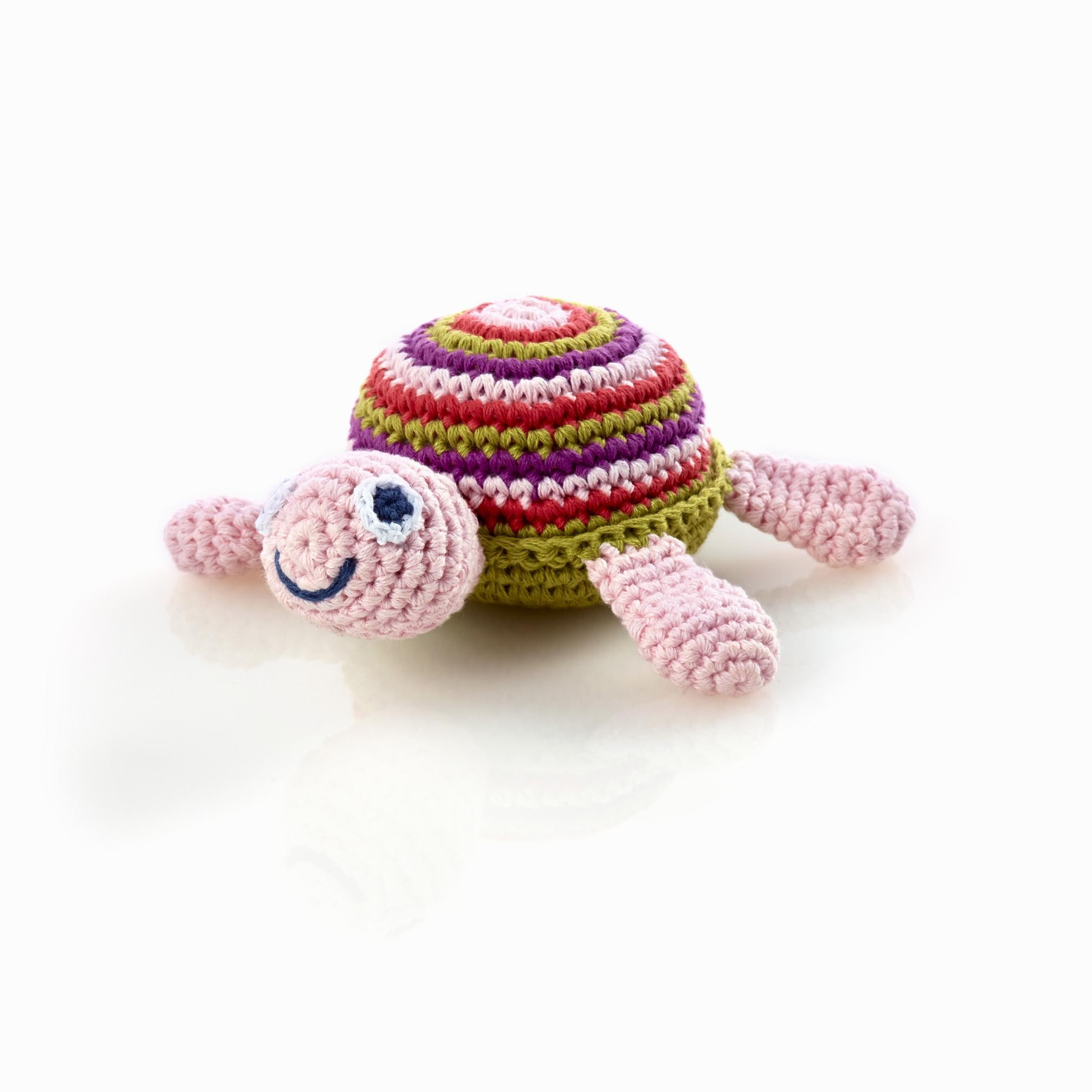 Schildkröte mit Babyrassel pink