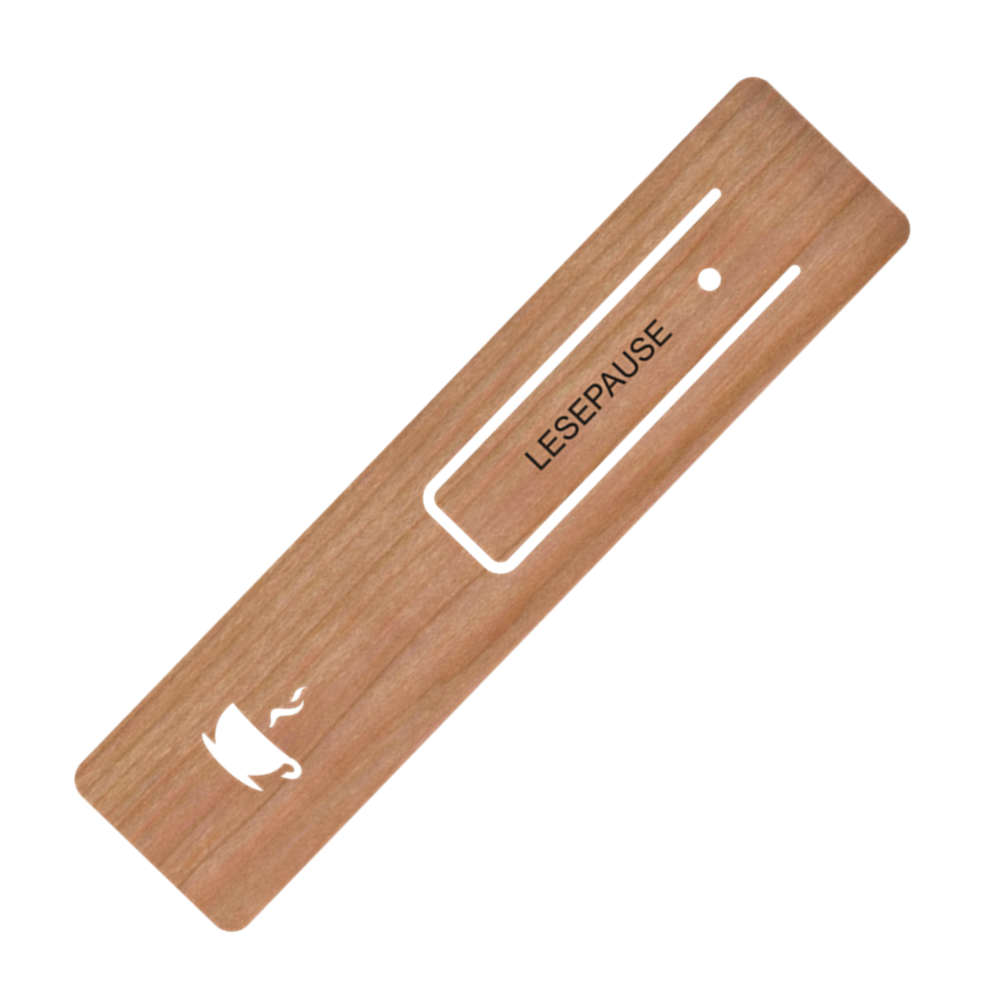 Holzpost Lesezeichen "LESEPAUSE"