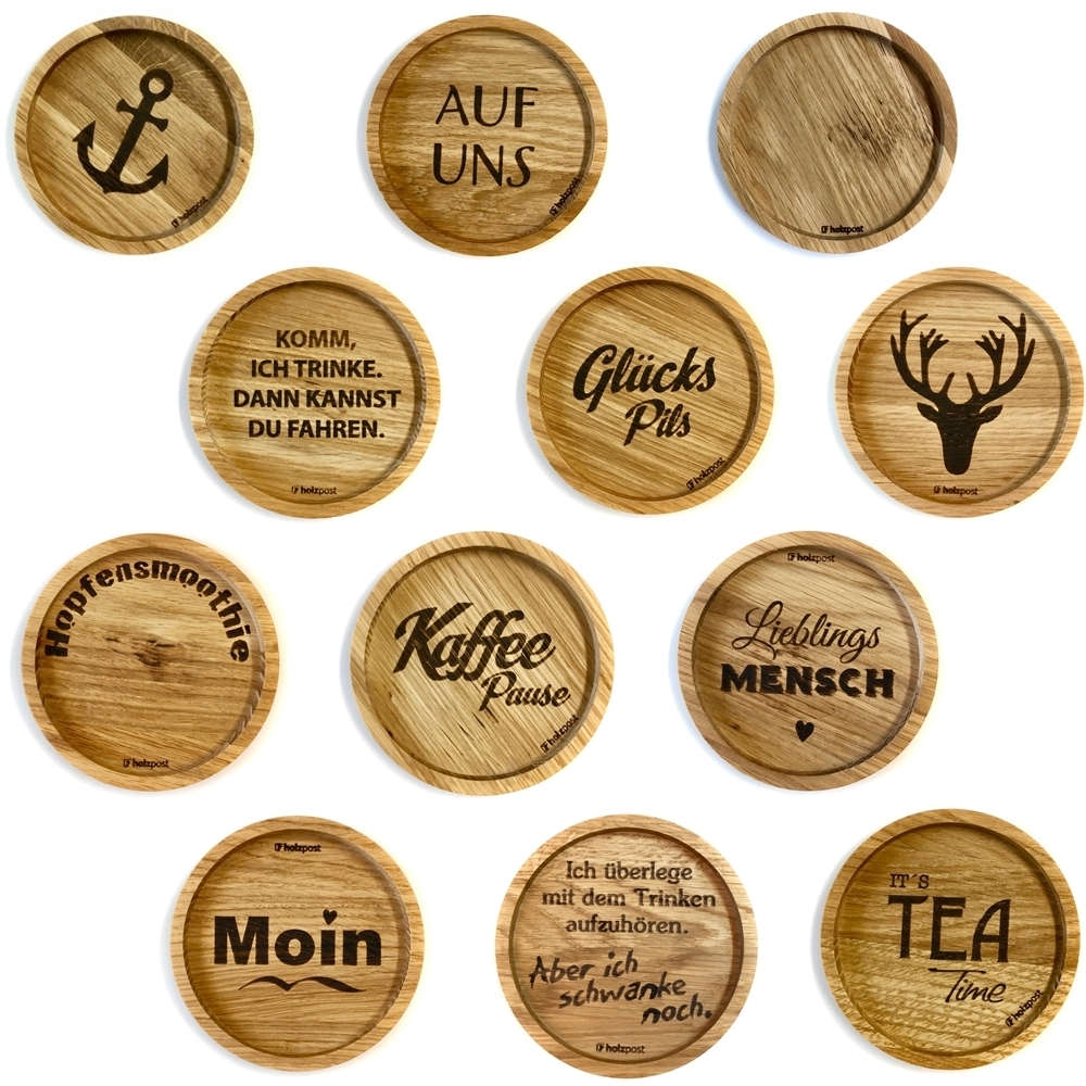 Holzpost Untersetzer (verschiedene Motive)