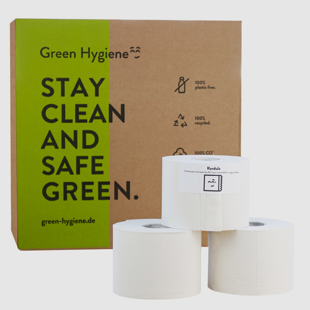 Green Hygiene Toilettenpapier KORDULA, 3-lagig, 36 Rollen, 400 Blatt