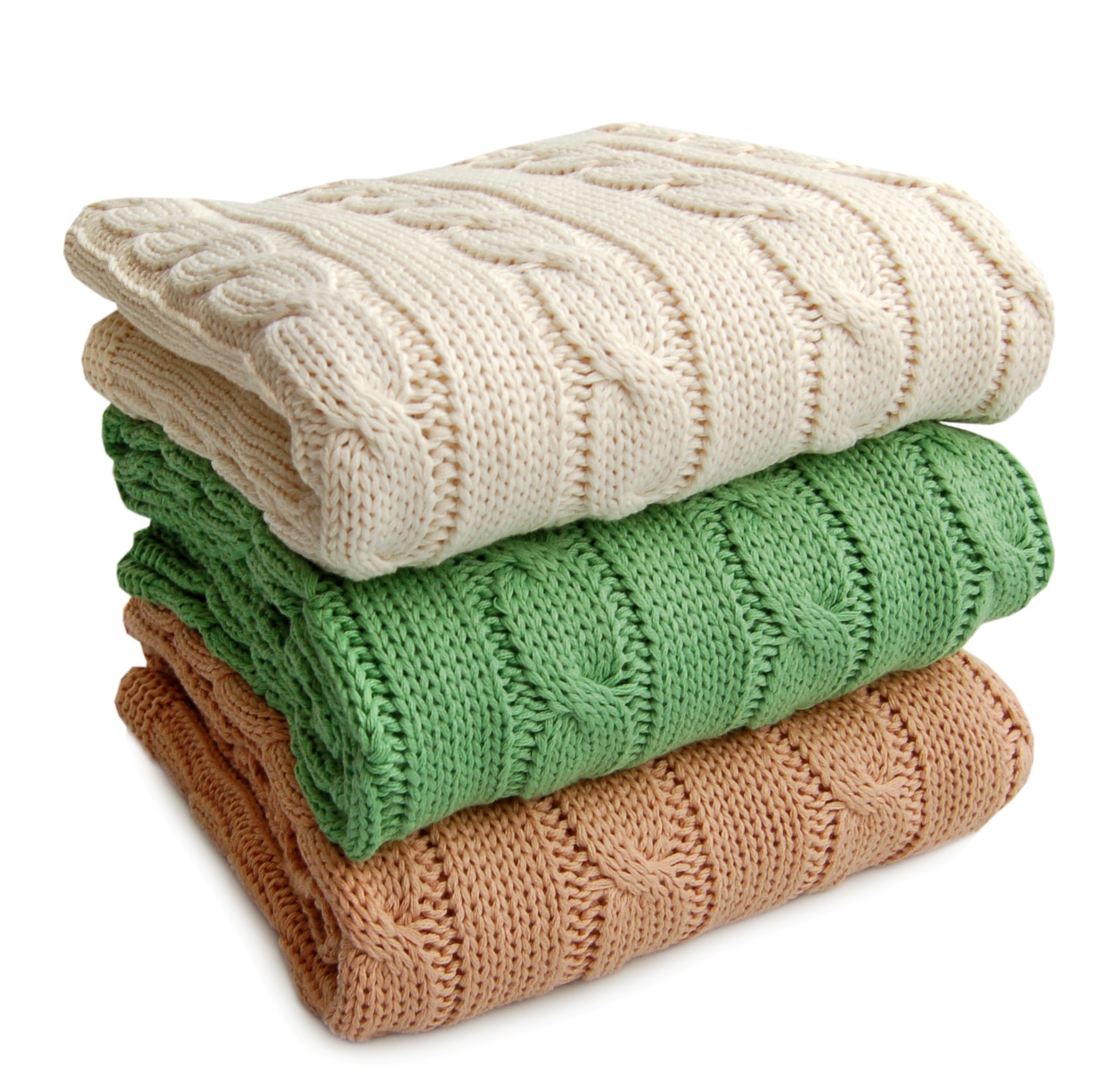 Kuscheldecke mit Zopfmuster Biobaumwolle