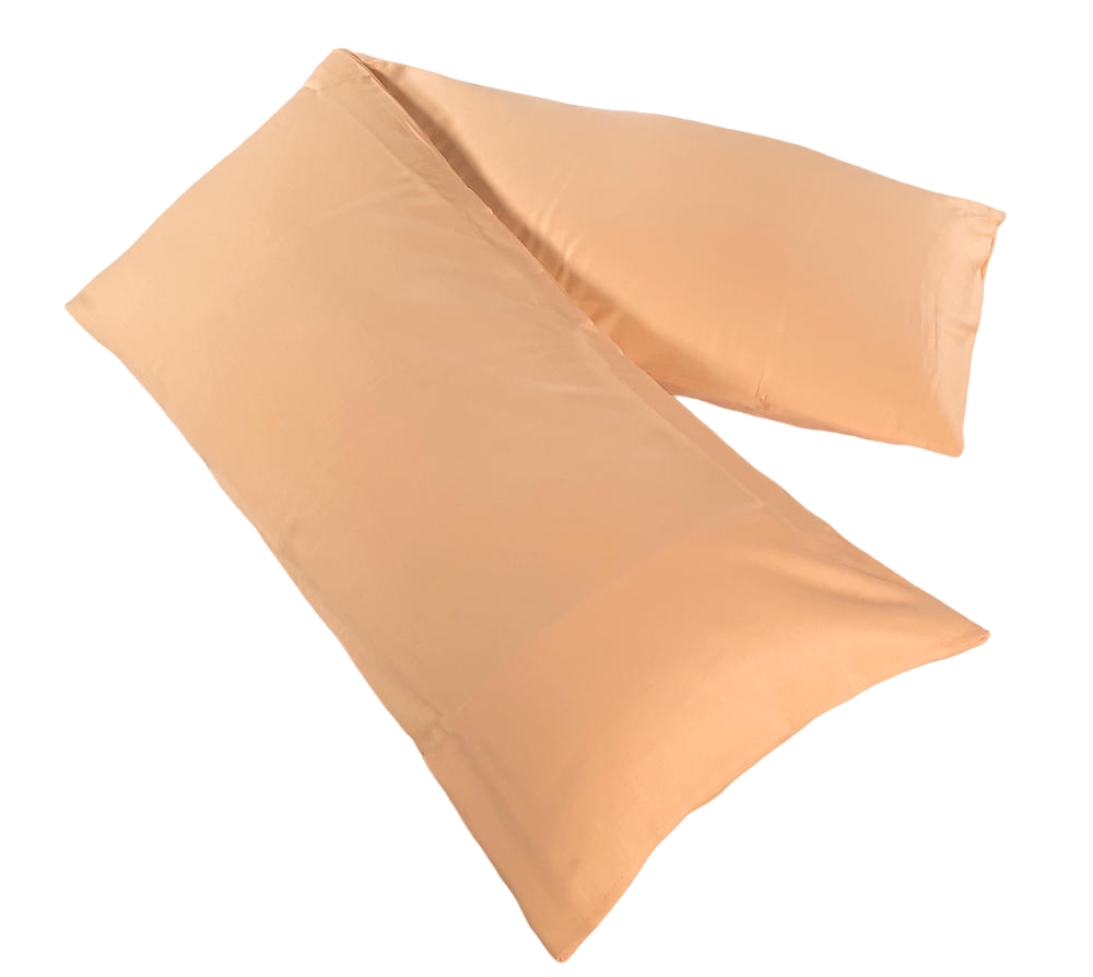 Speltex Kissenbezug 150x35 für Seitenschläferkissen aus Bio-Baumwolle - Abricott