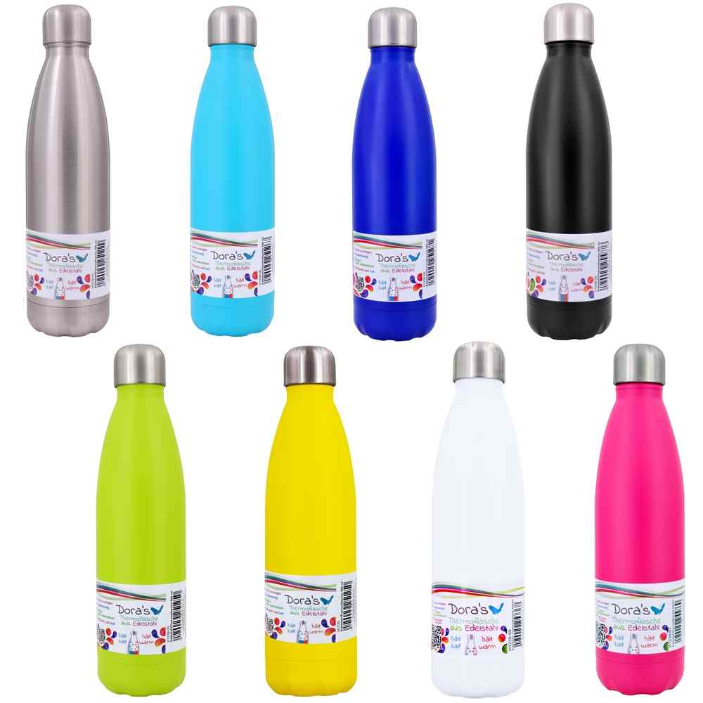 Dora's Thermosflasche aus Edelstahl in versch. Farben (500ml)